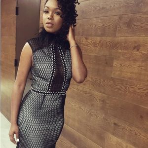 !!! • TOPSHOP Black + White Cutout Dress.